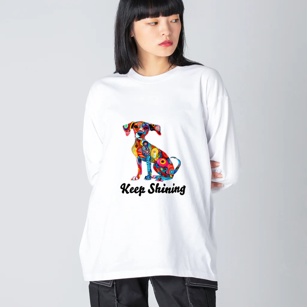 G.O.A.T.designのカラフルな模様を身に纏った犬 Big Long Sleeve T-Shirt