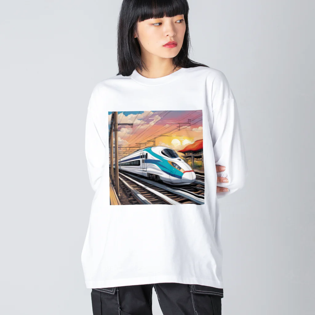 須藤 匠＠ナイセン団㌠の未来新幹線2 ビッグシルエットロングスリーブTシャツ