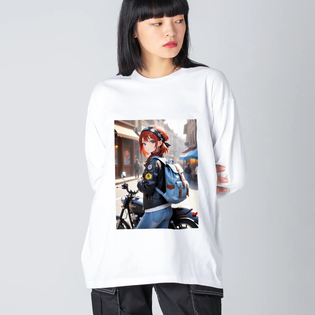 ヨーカズのバイク女子そら ビッグシルエットロングスリーブTシャツ