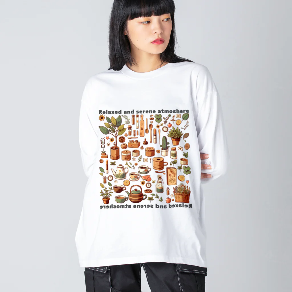 nekosenshiのごちゃごちゃカフェ小物 ビッグシルエットロングスリーブTシャツ