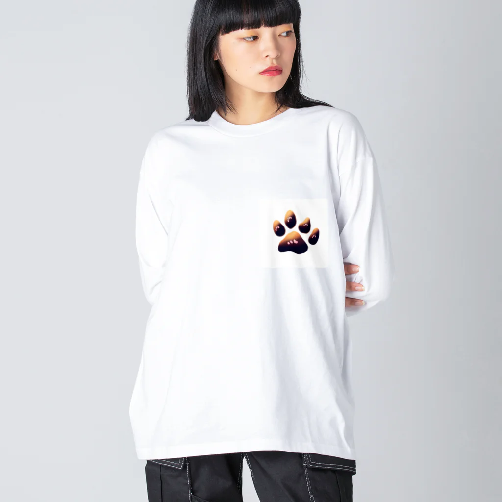 ニャン丸の猫の肉球ニャンポイント ビッグシルエットロングスリーブTシャツ