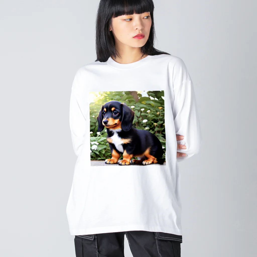 IROTOPIA🐾のダックスフントのリアムくん Big Long Sleeve T-Shirt