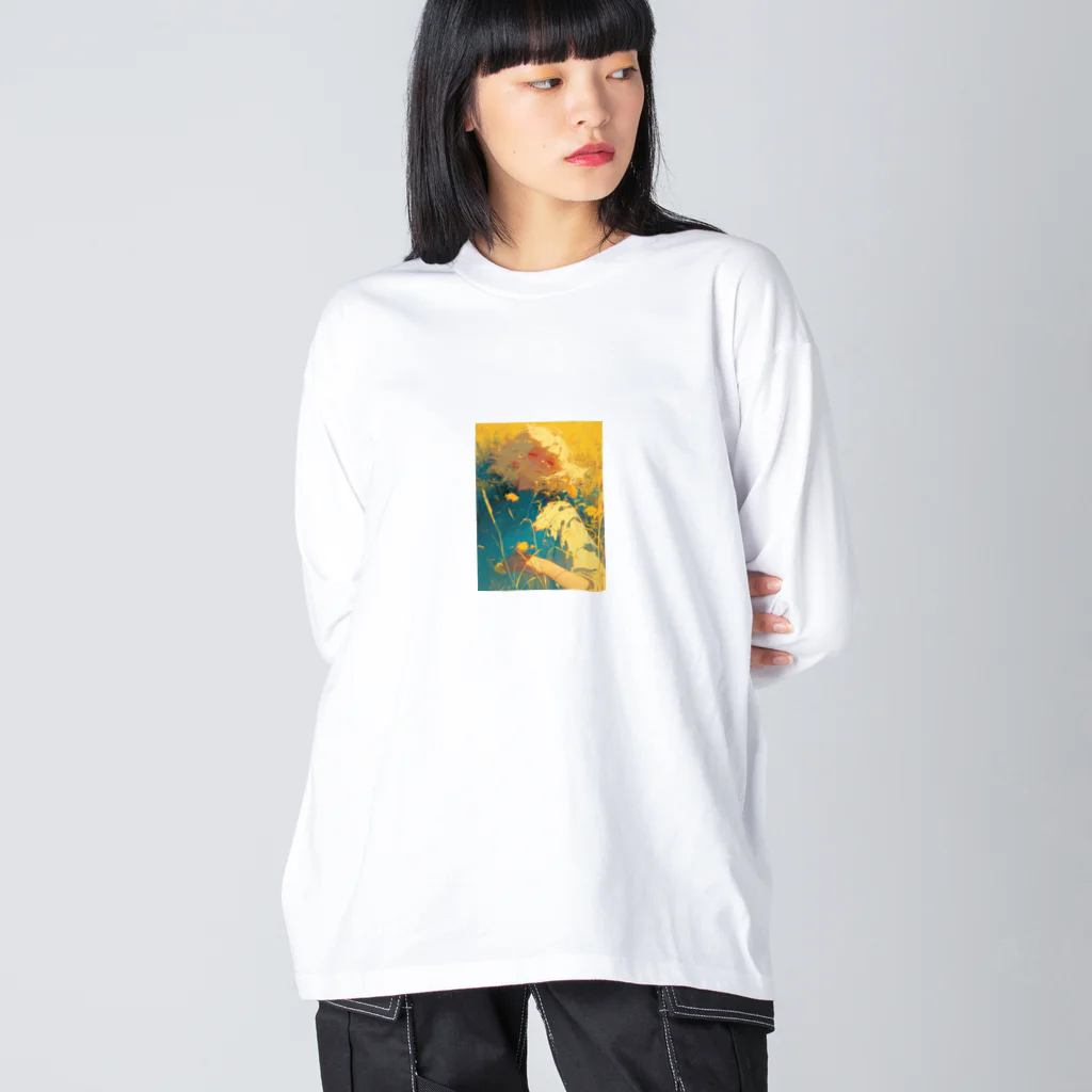 AQUAMETAVERSEの昼寝　なでしこ1478 ビッグシルエットロングスリーブTシャツ