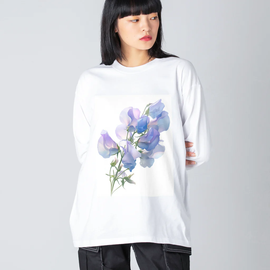 AQUAMETAVERSEのブルーパプルの色のスイトピー　なでしこ1478 Big Long Sleeve T-Shirt