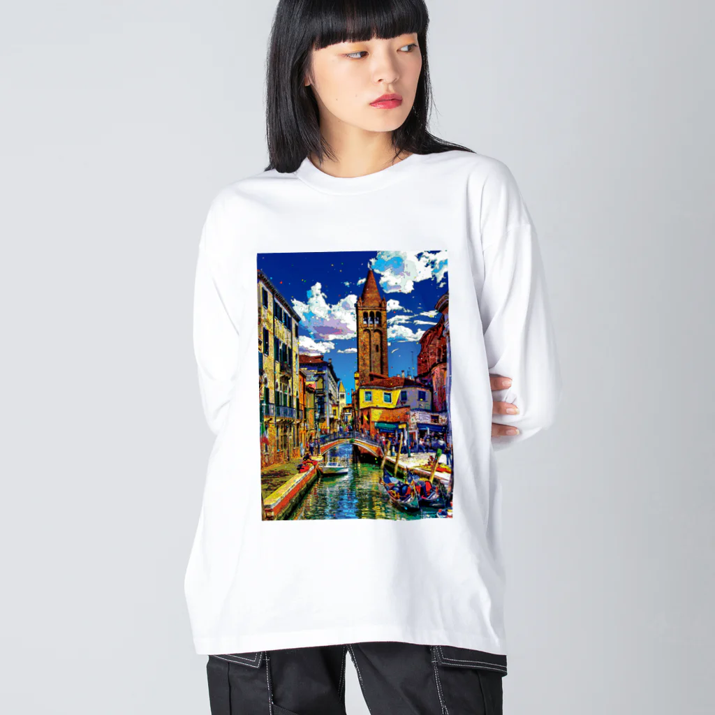 GALLERY misutawoのイタリア ヴェネツィアのサン・バルナバ橋 ビッグシルエットロングスリーブTシャツ