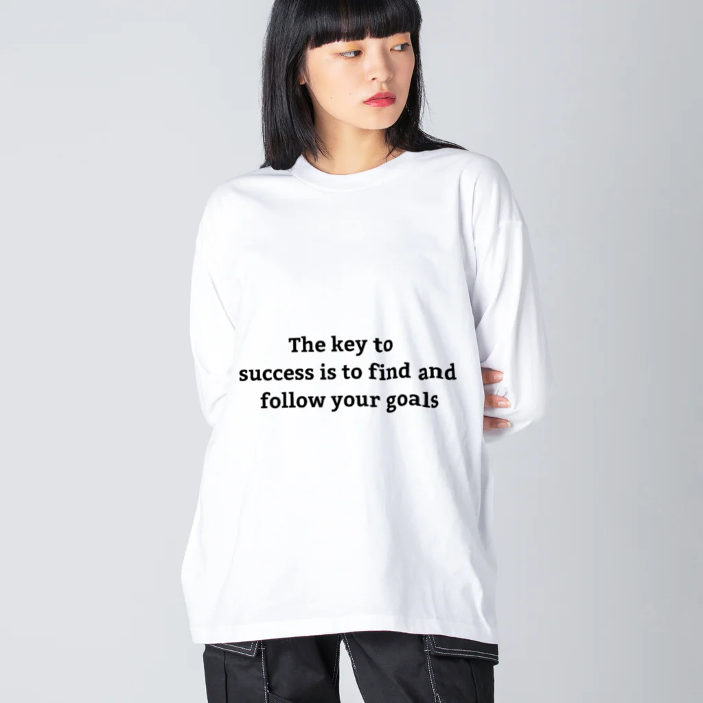 positive_poem05の成功の鍵は、自分の目標を見つけ、それに従うことである Big Long Sleeve T-Shirt