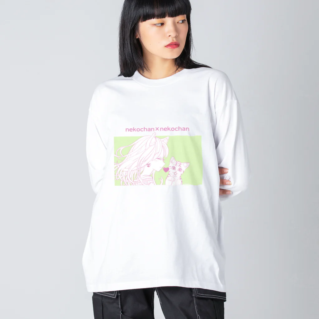 nya-mew（ニャーミュー）のネコチャン×ネコチャン ビッグシルエットロングスリーブTシャツ