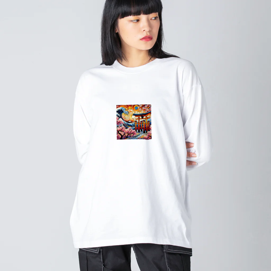 tohateの鳥居と桜 Big Long Sleeve T-Shirt