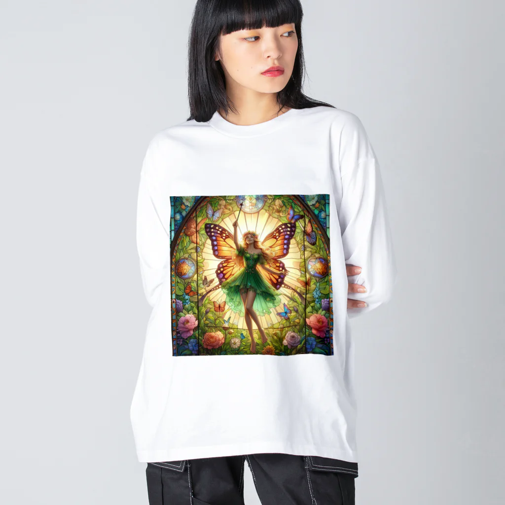 かるるんショップの妖精の魔法　ステンドグラス風 Big Long Sleeve T-Shirt