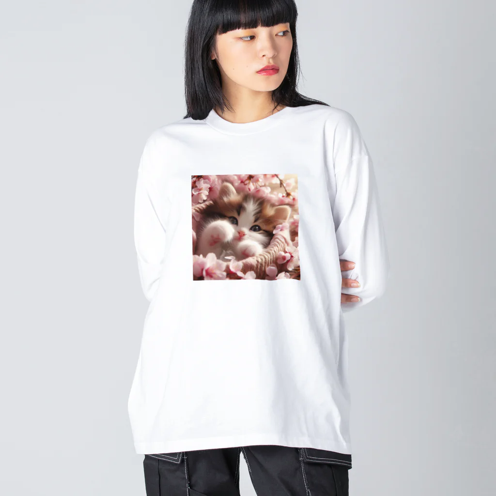 Chimetimeの桜と子猫 Big Long Sleeve T-Shirt