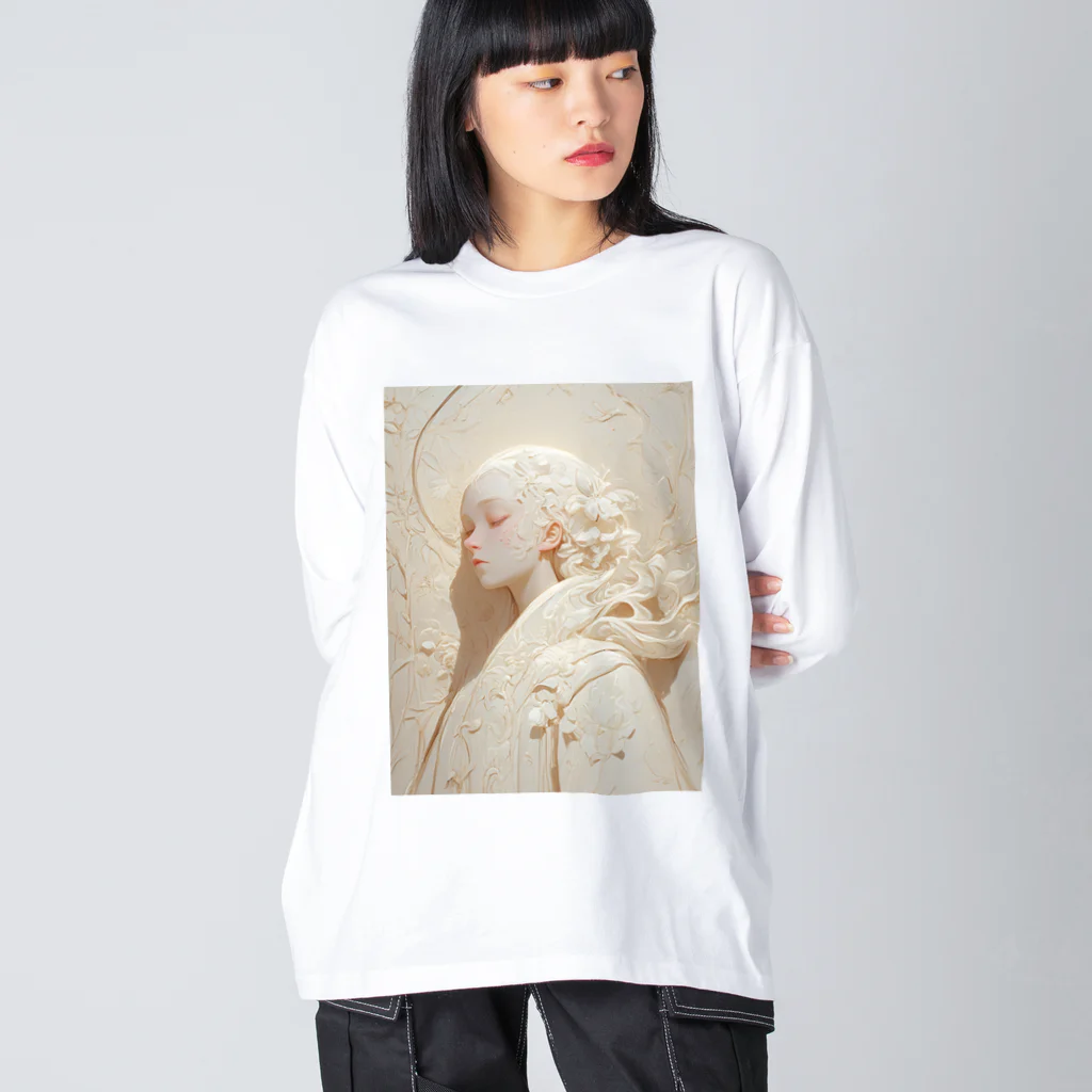 AQUAMETAVERSEの美しい女性の彫刻　　なでしこ1478 ビッグシルエットロングスリーブTシャツ