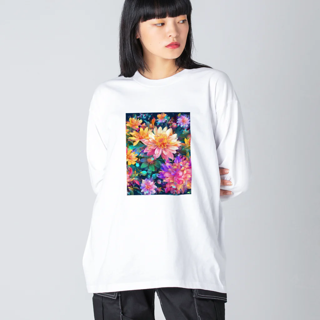 モノモノクローゼットの花々 ビッグシルエットロングスリーブTシャツ