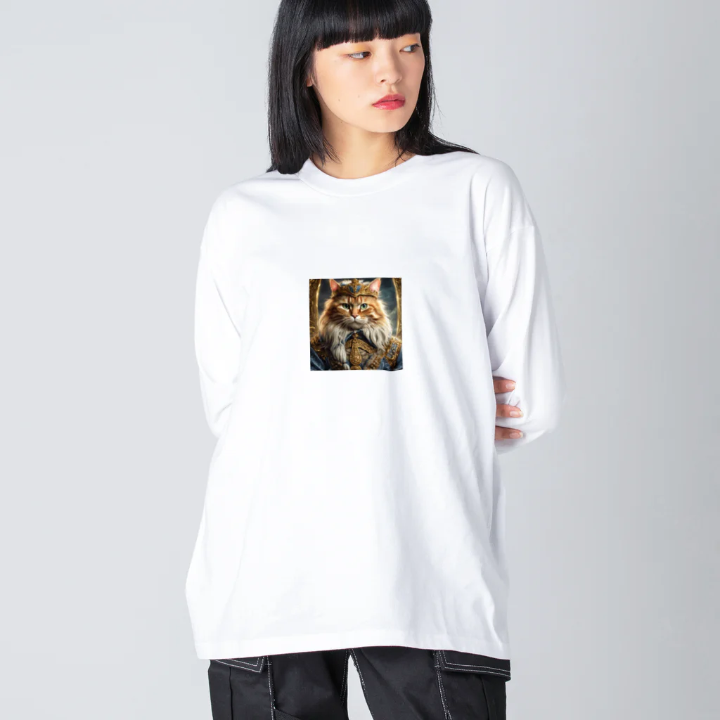 だんのんの猫王国の王様 ビッグシルエットロングスリーブTシャツ