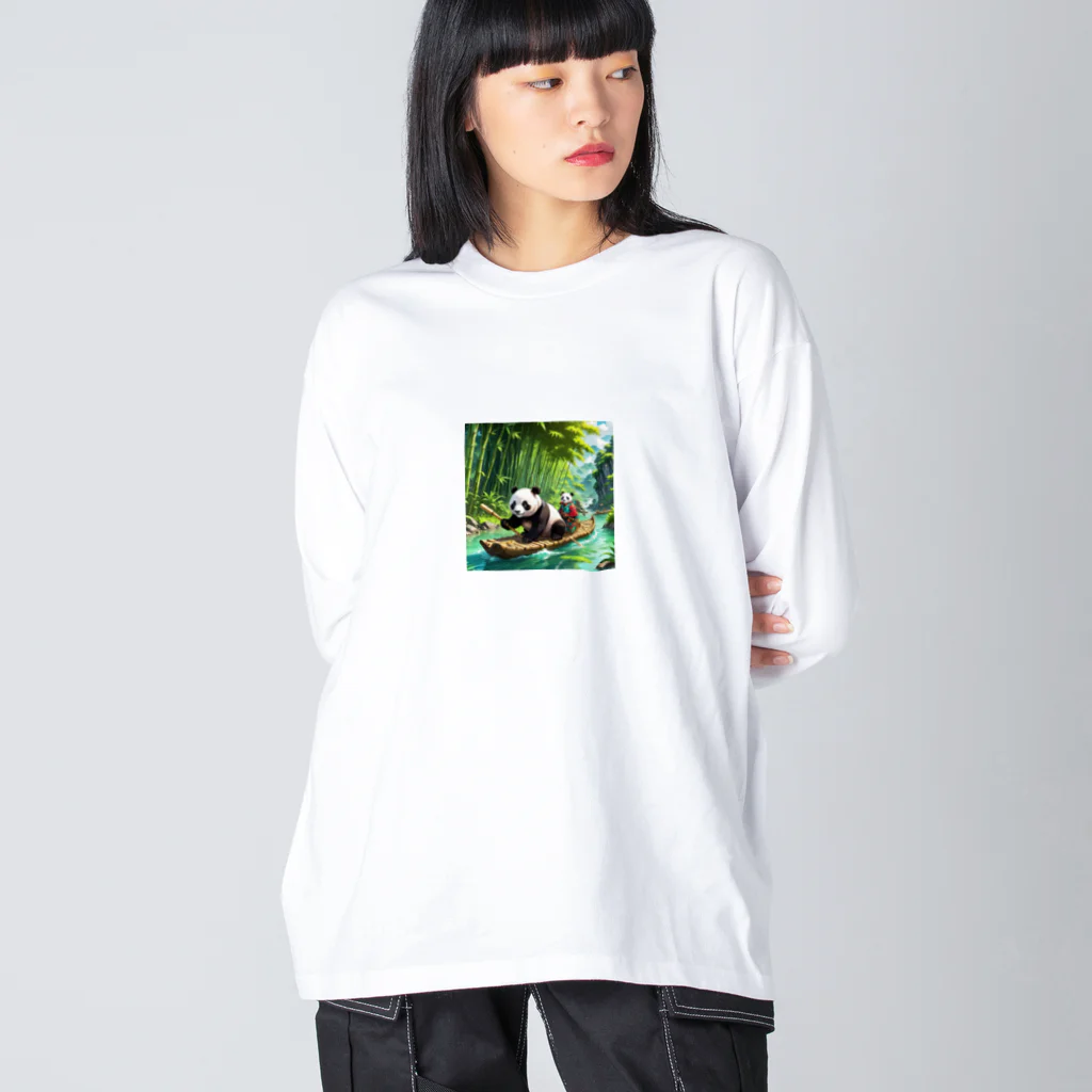 nagisa_riumanの冒険パンダ ビッグシルエットロングスリーブTシャツ