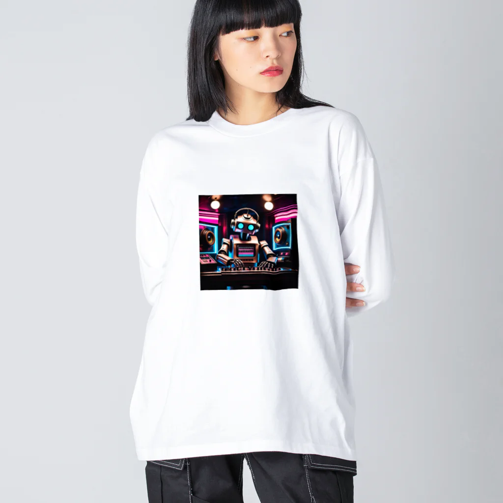 パワドラのDJロボット1 ビッグシルエットロングスリーブTシャツ