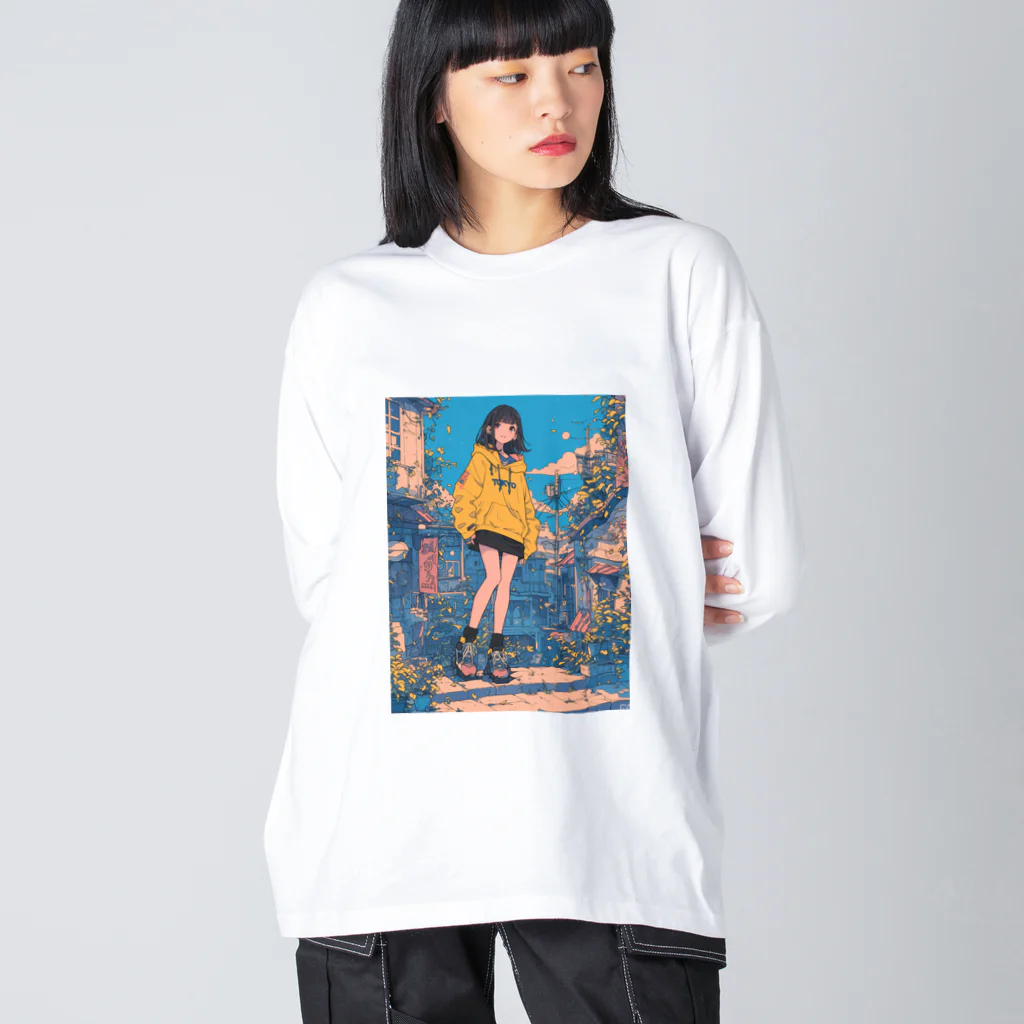 Kazuya Satoの昭和テイストカラフルPOPガーリー Big Long Sleeve T-Shirt