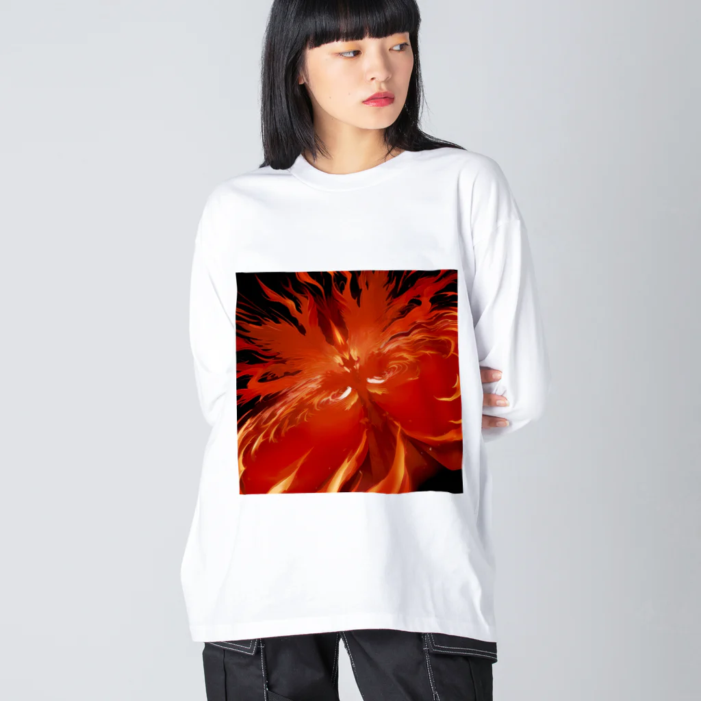 幻想の館の不思議模様・炎 Big Long Sleeve T-Shirt