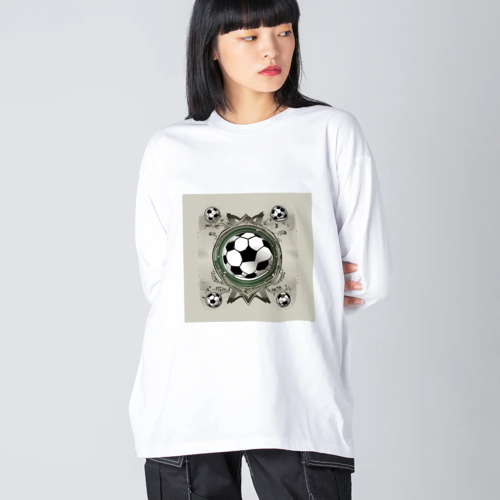 kenntarouのオリジナルサッカーロゴ ビッグシルエットロングスリーブTシャツ