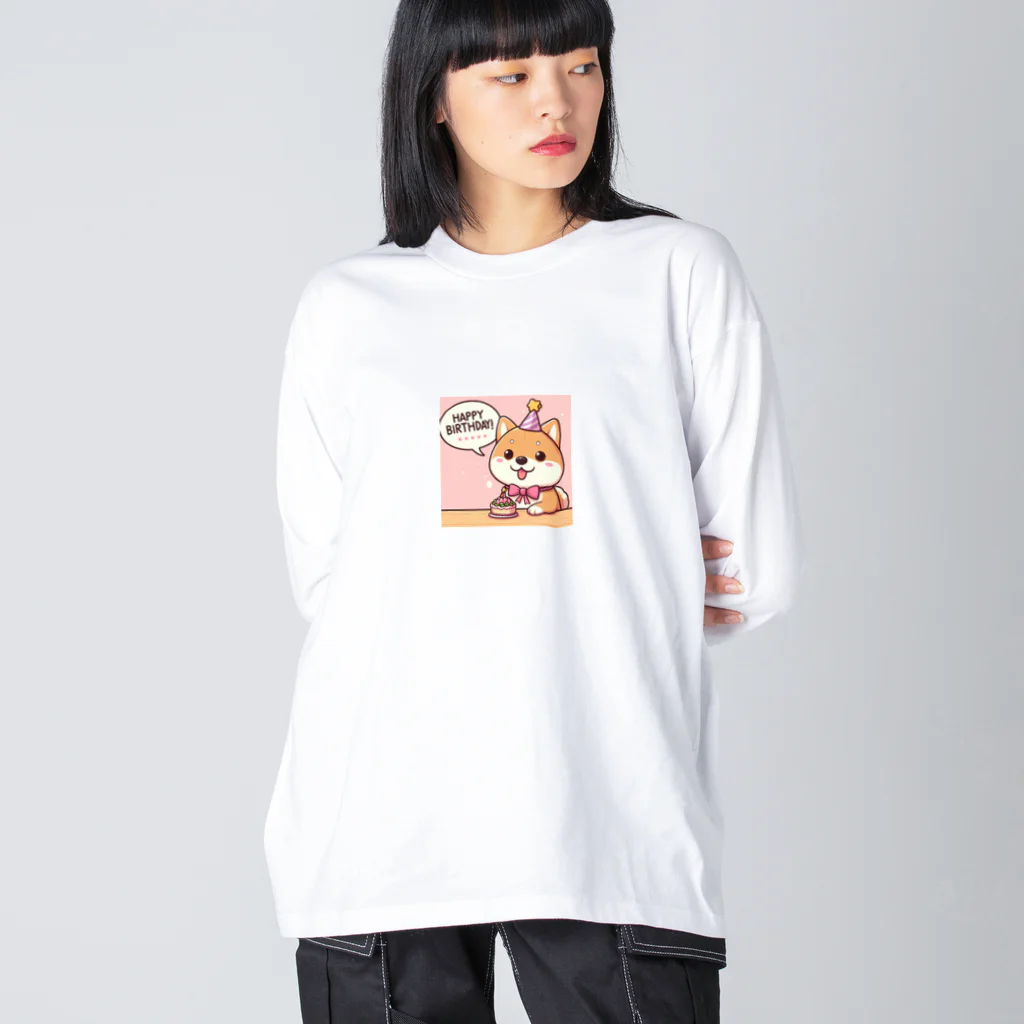 メアリーの柴犬がカラフルなスタンプ Big Long Sleeve T-Shirt