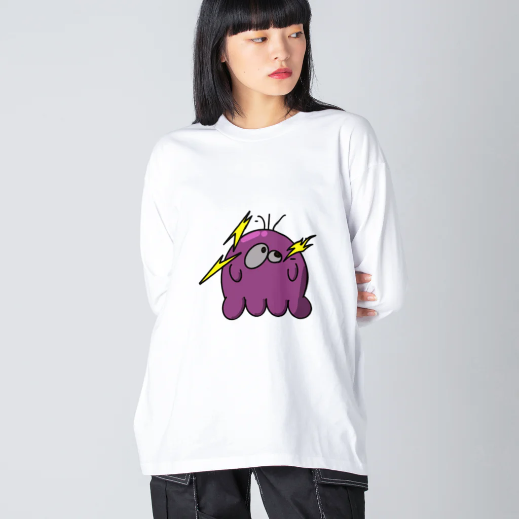 mondaijiの雷スライムくん ビッグシルエットロングスリーブTシャツ