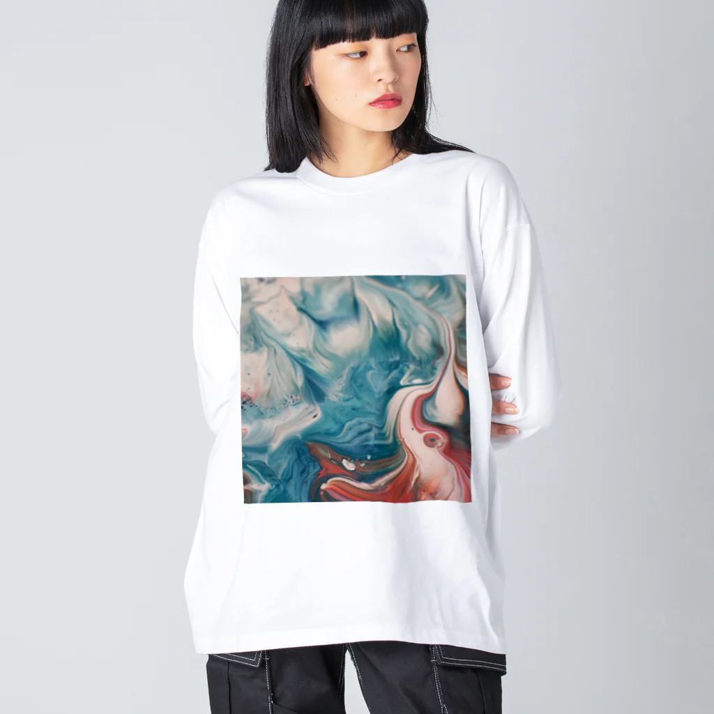 R-mayの鮮やかなマーブル Big Long Sleeve T-Shirt