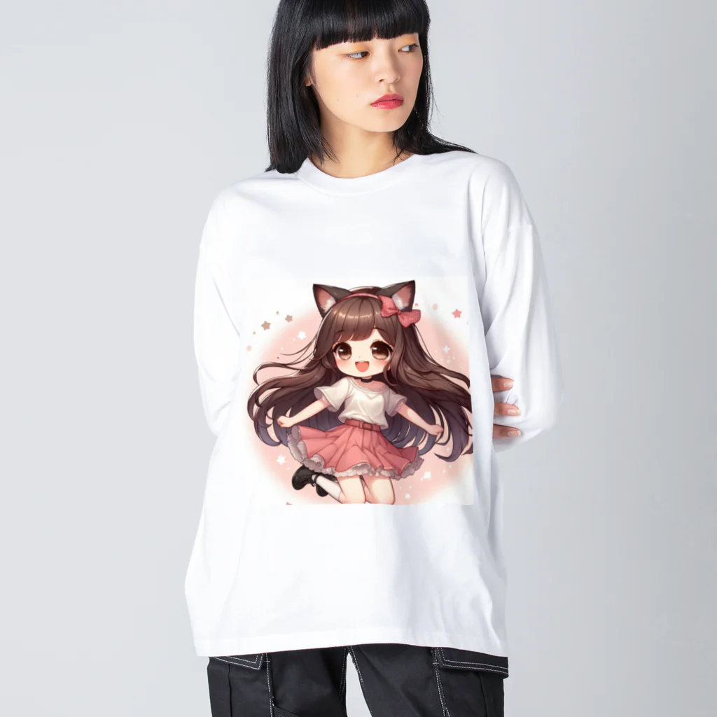 yos-1292583のねこニコばん ビッグシルエットロングスリーブTシャツ