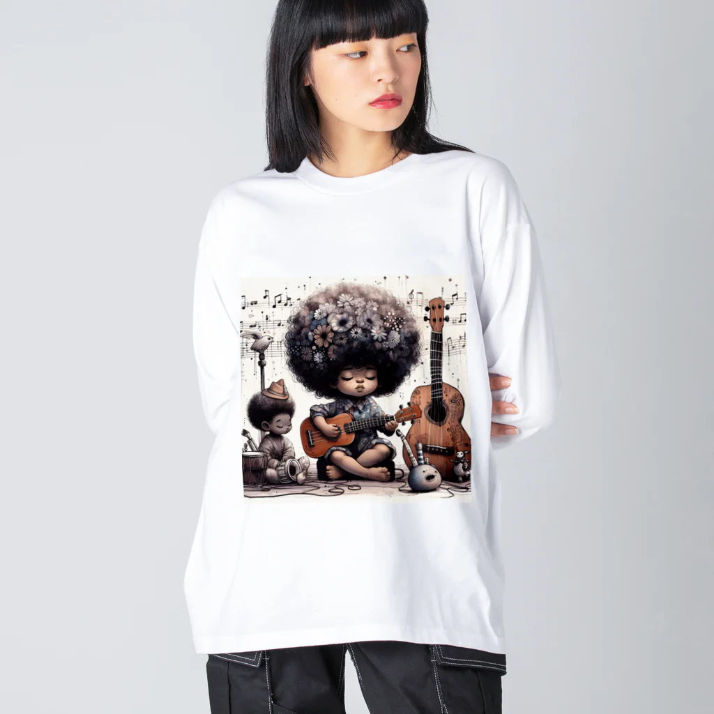 atu-daruma77のウクレレを奏でる天才 Big Long Sleeve T-Shirt