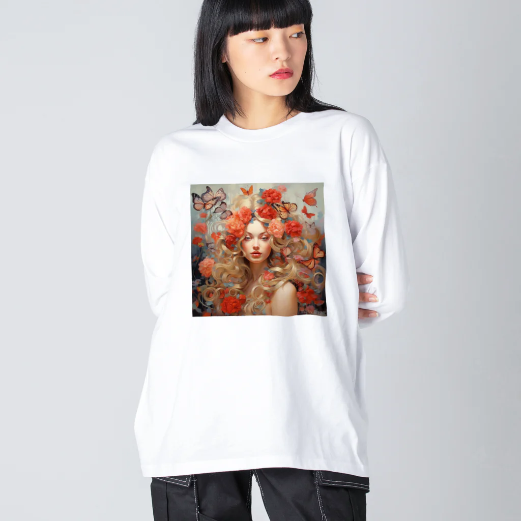 AQUAMETAVERSEの髪飾りバラの女性　なでしこ1478 Big Long Sleeve T-Shirt