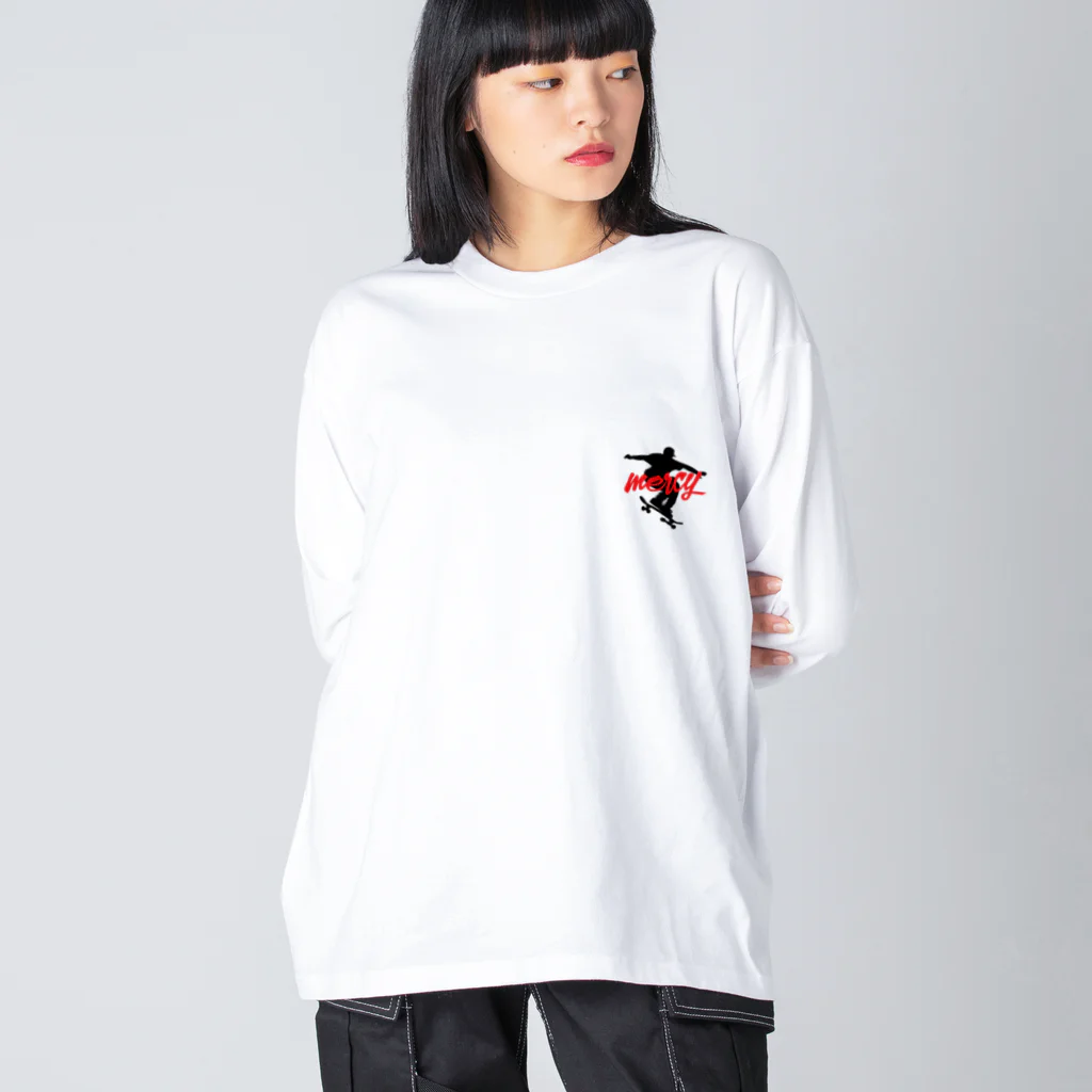 MERCYの🛹スケートボードA ワンポイントデザイン ビッグシルエットロングスリーブTシャツ