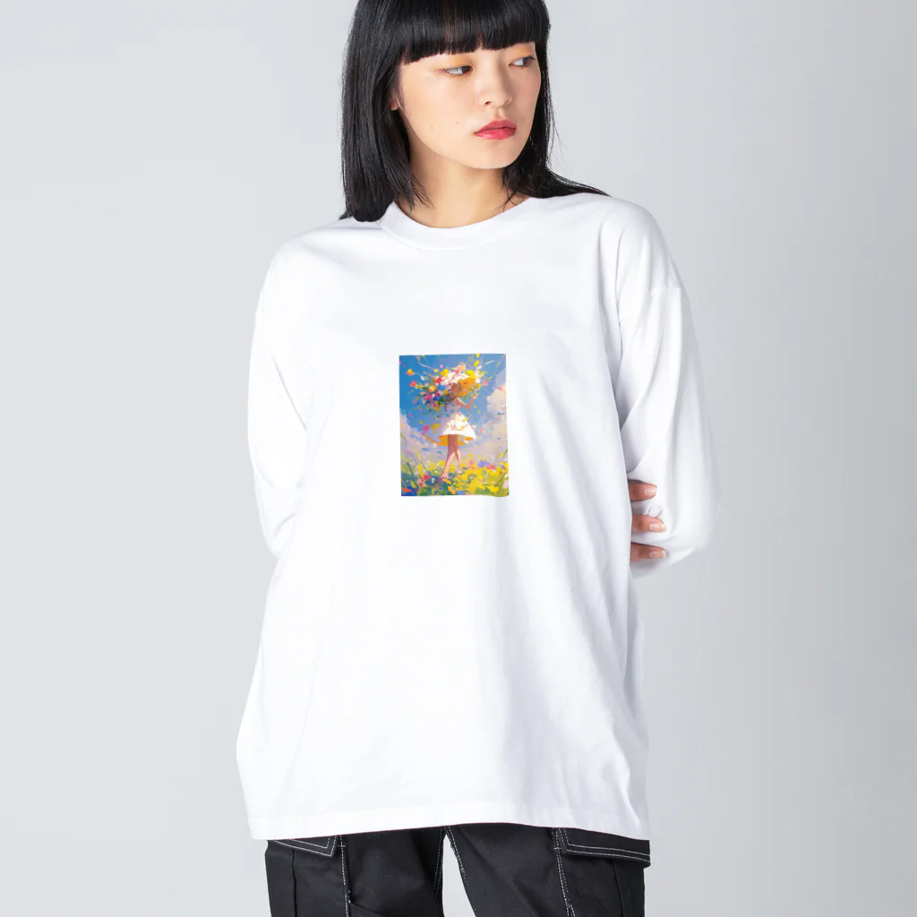 AQUAMETAVERSEの花のささやき　ラフルール　1859 ビッグシルエットロングスリーブTシャツ