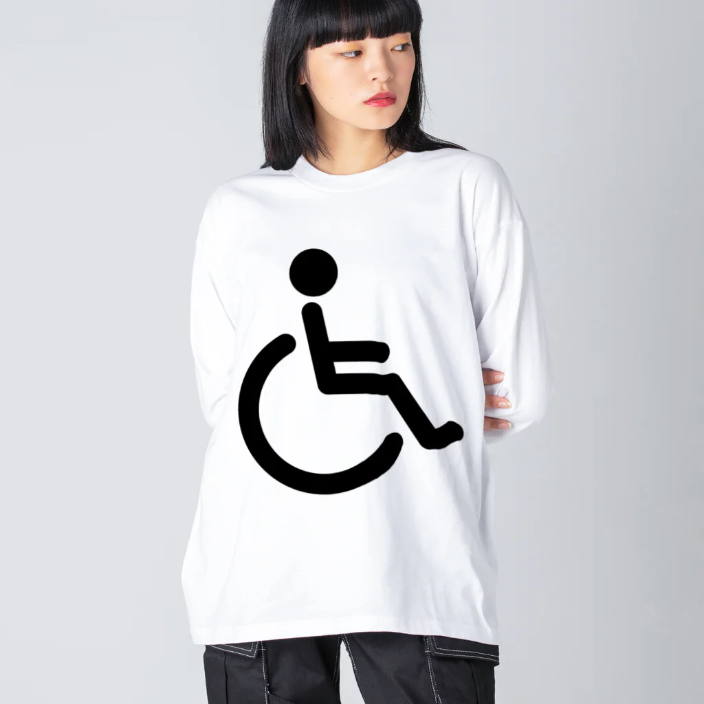 お絵かき屋さんの車椅子マーク（黒） Big Long Sleeve T-Shirt