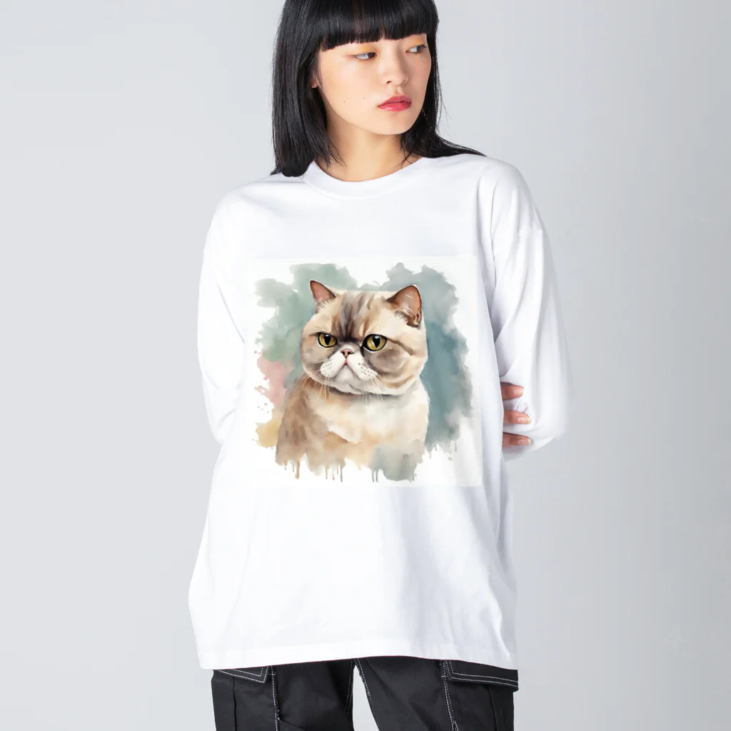 yae_8の猫　ストリートアート風 Big Long Sleeve T-Shirt