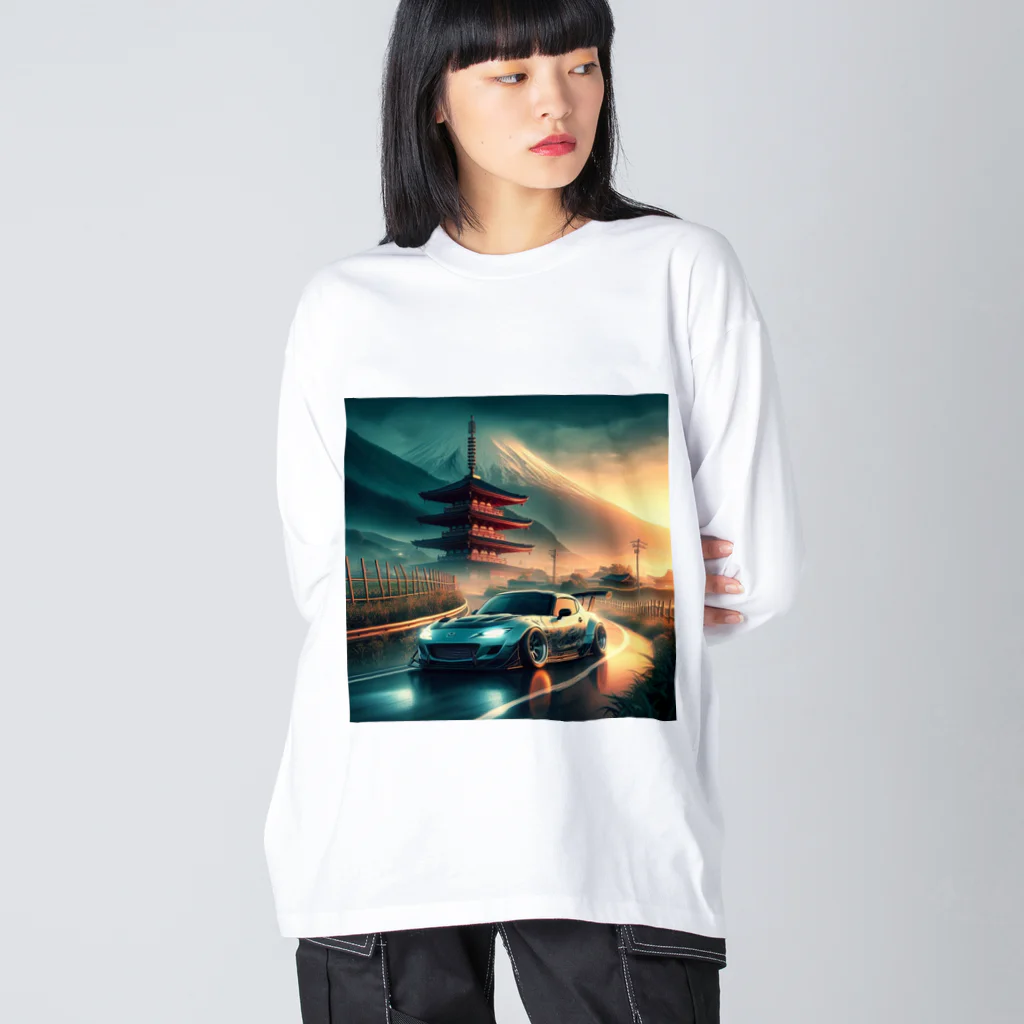 DRIFT CARSのロードスター　ドリフト　日本　峠　MAZDA ビッグシルエットロングスリーブTシャツ