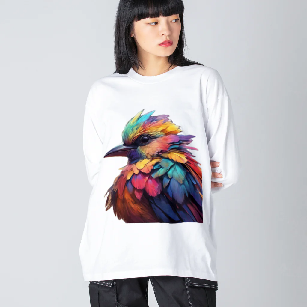 MAF_の虹色鳥🌈 ビッグシルエットロングスリーブTシャツ