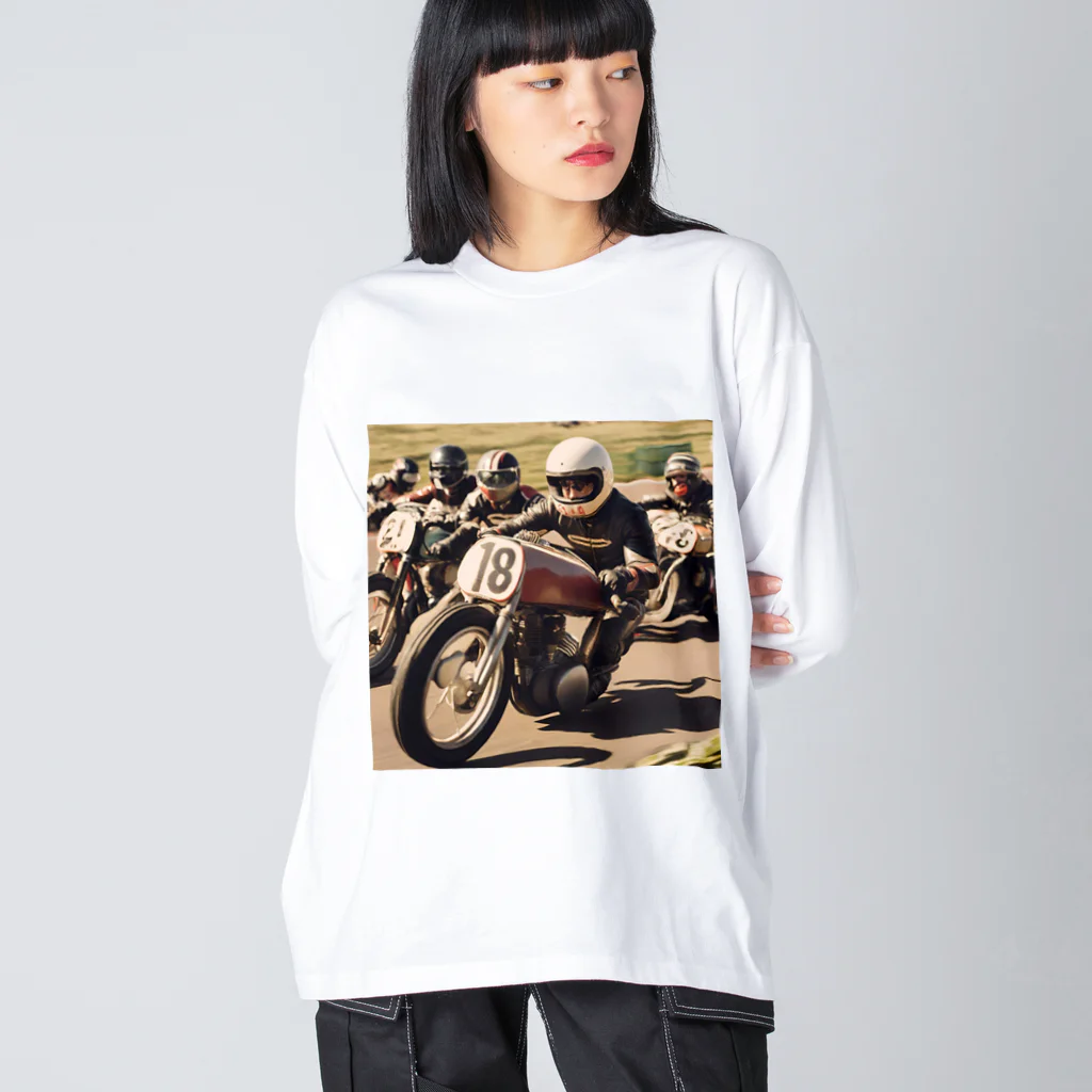 the blue seasonの疾風を切るレトロレーサー Big Long Sleeve T-Shirt