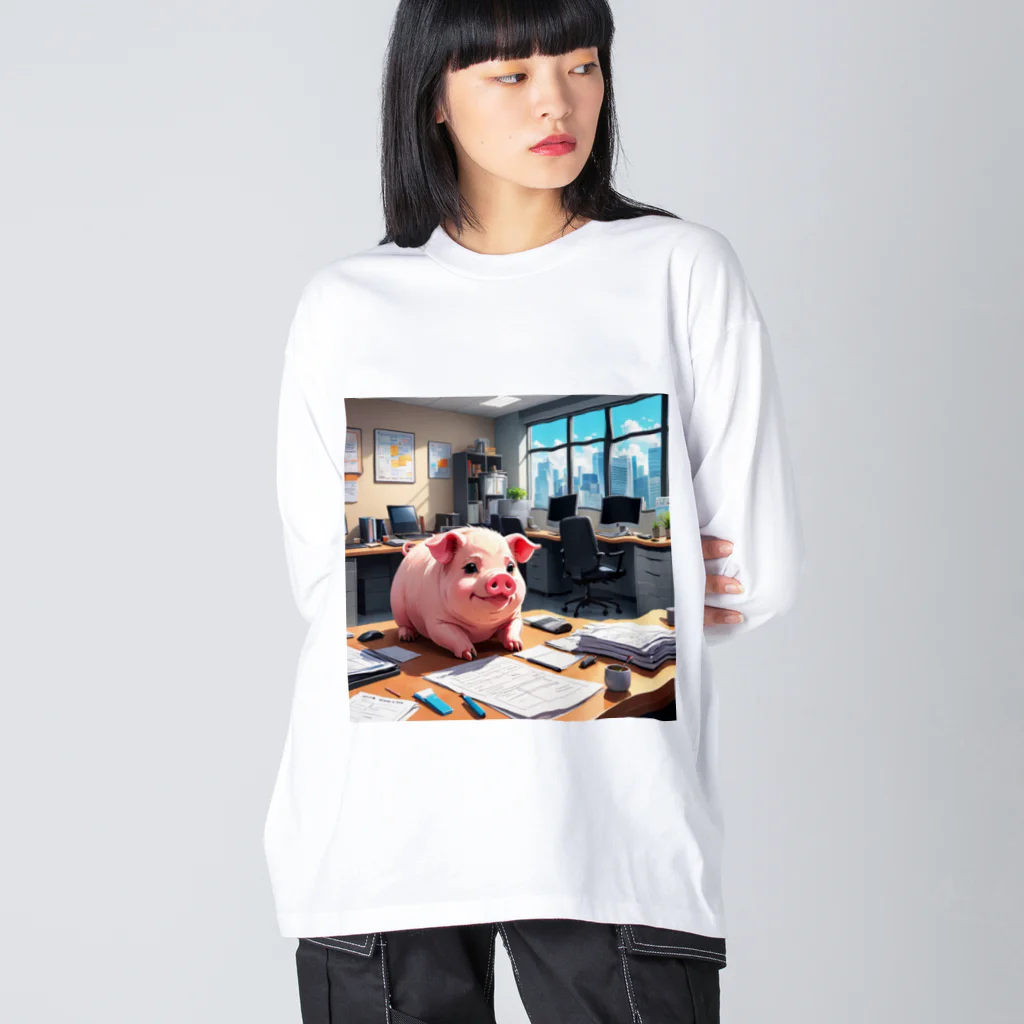 MTHの社内のたすくのすけじゅーりんぐをうみにぶた行 Big Long Sleeve T-Shirt