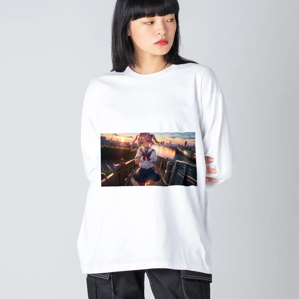 ヴィヴィオの夕焼け ビッグシルエットロングスリーブTシャツ