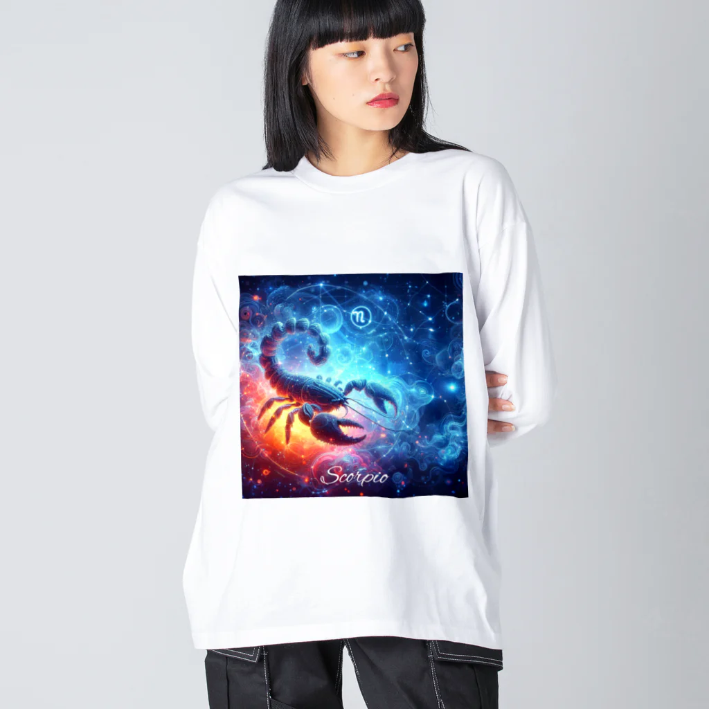 huwari-hanaakariの星のきらめき　蠍座イメージ ビッグシルエットロングスリーブTシャツ