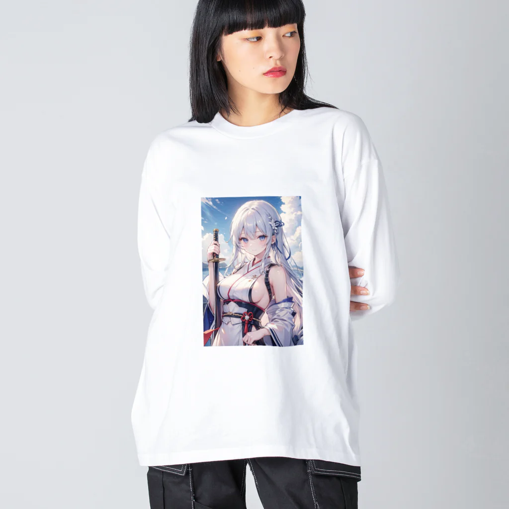 巫女スタぐらむの日本刀をもった美少女 Big Long Sleeve T-Shirt