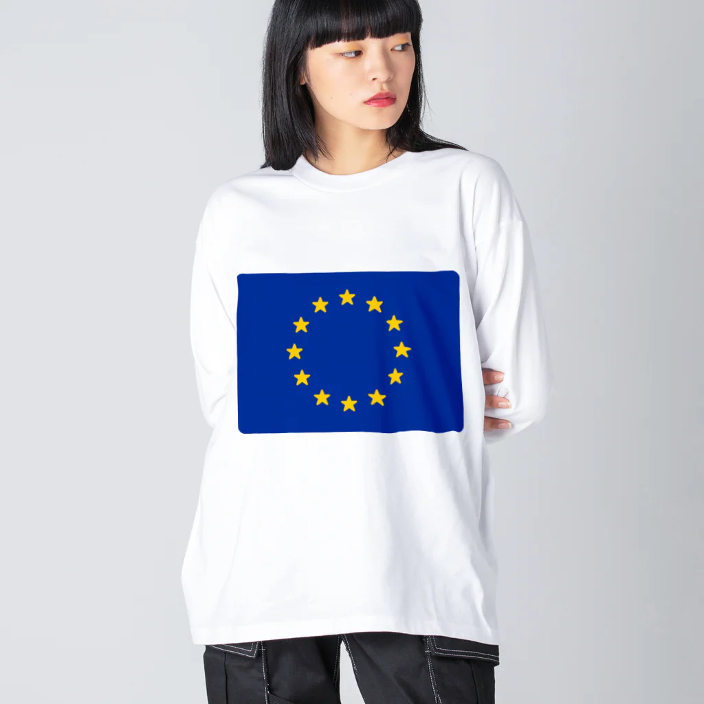 お絵かき屋さんの欧州旗の国旗 ビッグシルエットロングスリーブTシャツ