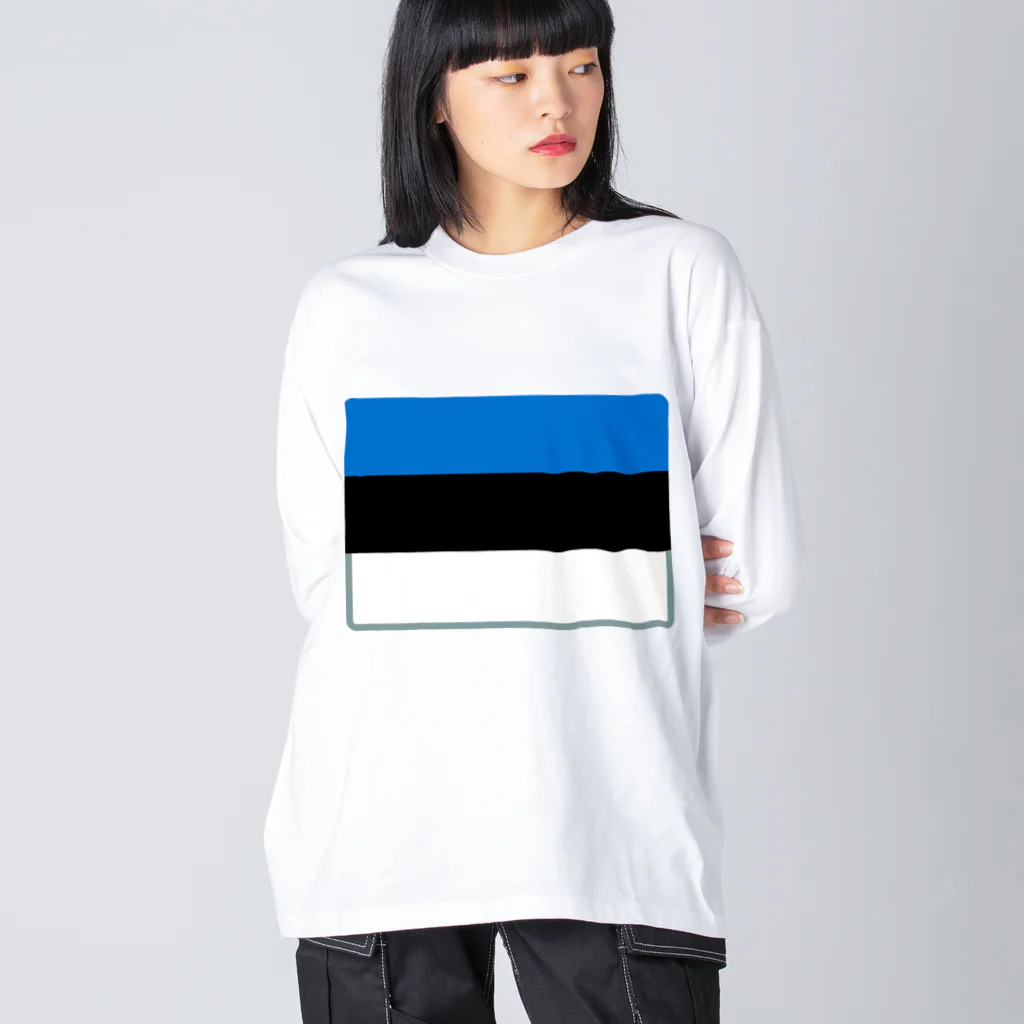 お絵かき屋さんのエストニアの国旗 Big Long Sleeve T-Shirt