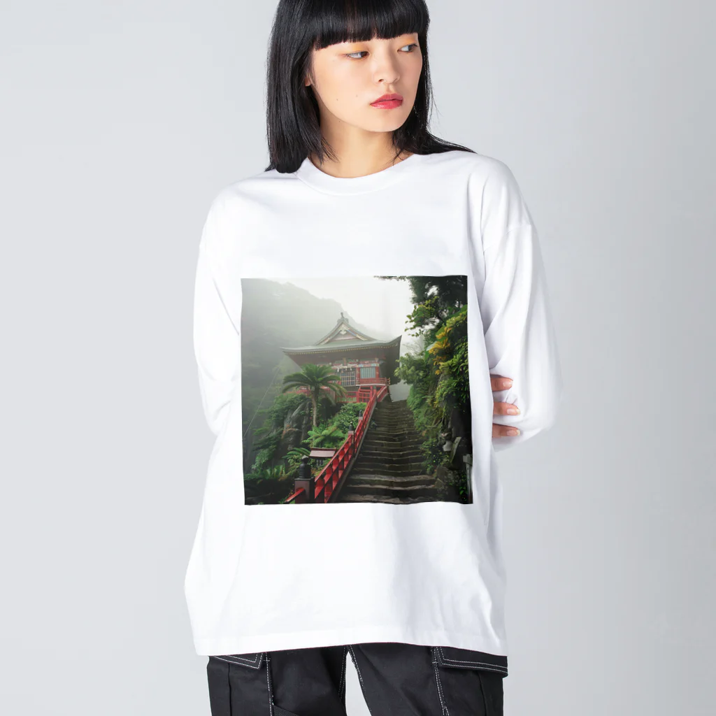 AQUAMETAVERSEの山頂にある神秘的な神社 アメジスト2846 Big Long Sleeve T-Shirt