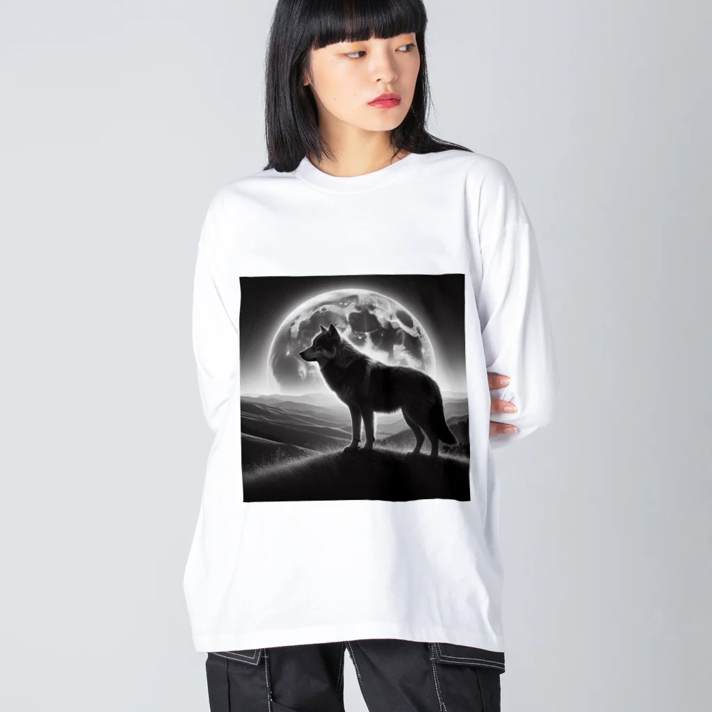 HerosのFull Moon Lonly Wolf ビッグシルエットロングスリーブTシャツ