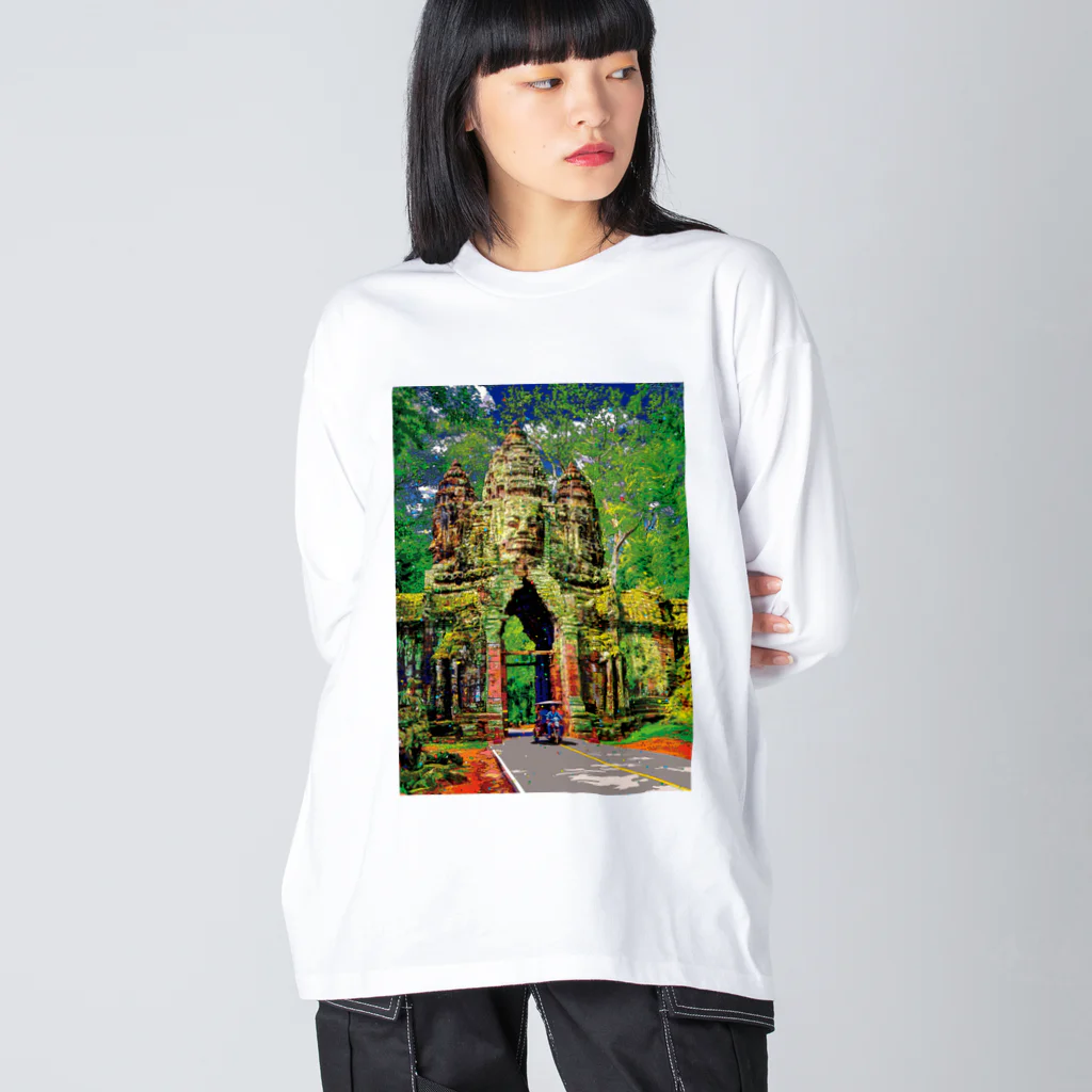 GALLERY misutawoのカンボジア アンコール・トムの北大門 Big Long Sleeve T-Shirt