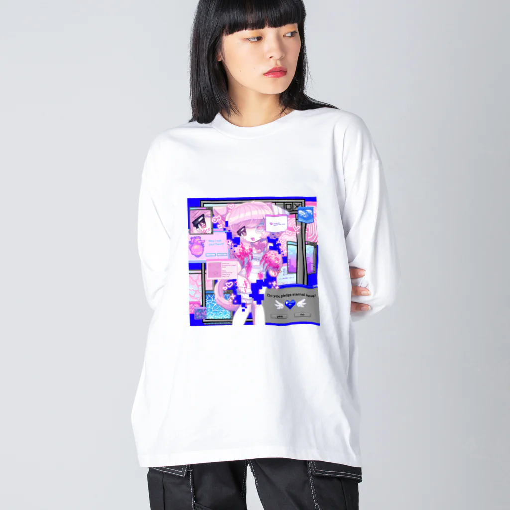 ムラサキゲジゲジのオンラインショップのマカロン ぐちゃぐちゃサイバー Big Long Sleeve T-Shirt