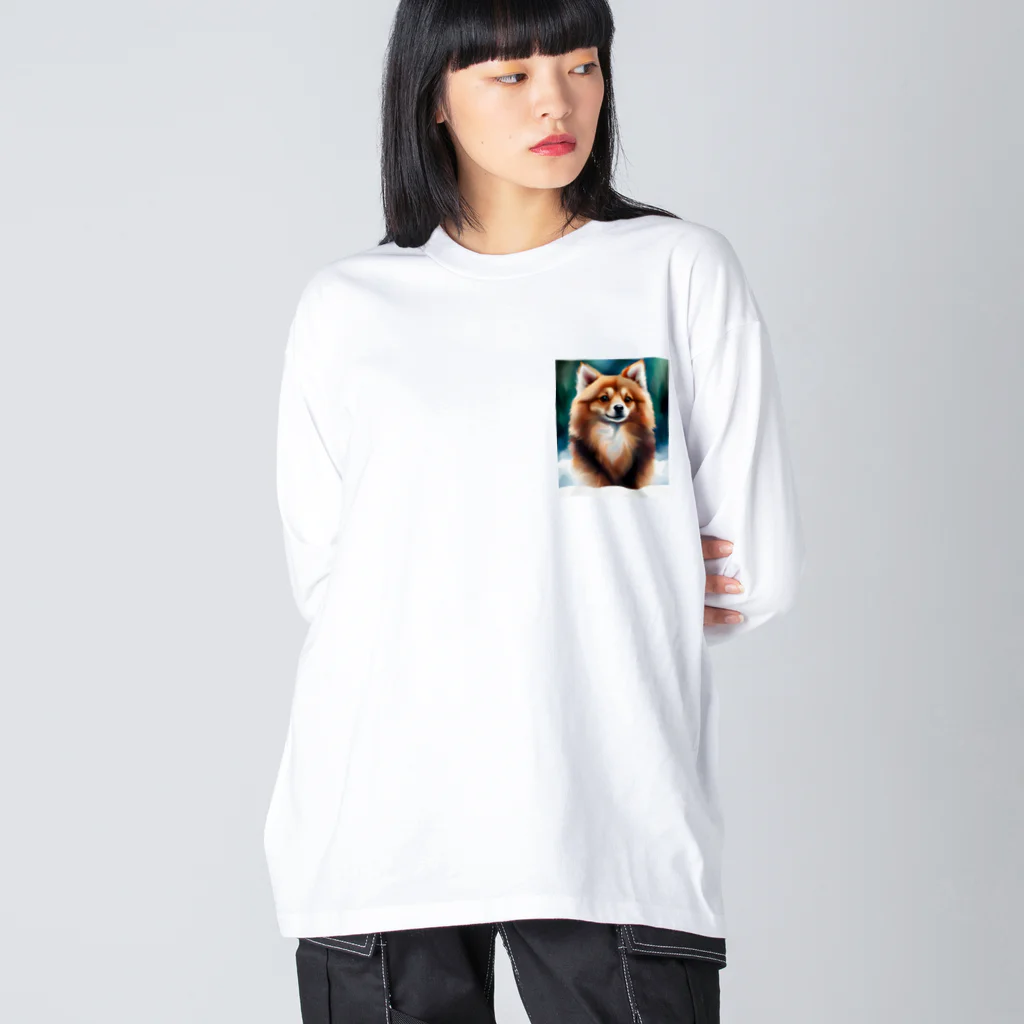 海坊主のポメラニアンのポーくん Big Long Sleeve T-Shirt