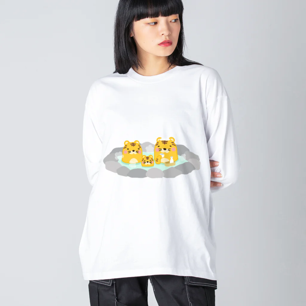 LEELOOショップ✨のトラちゃん💖温泉 ビッグシルエットロングスリーブTシャツ