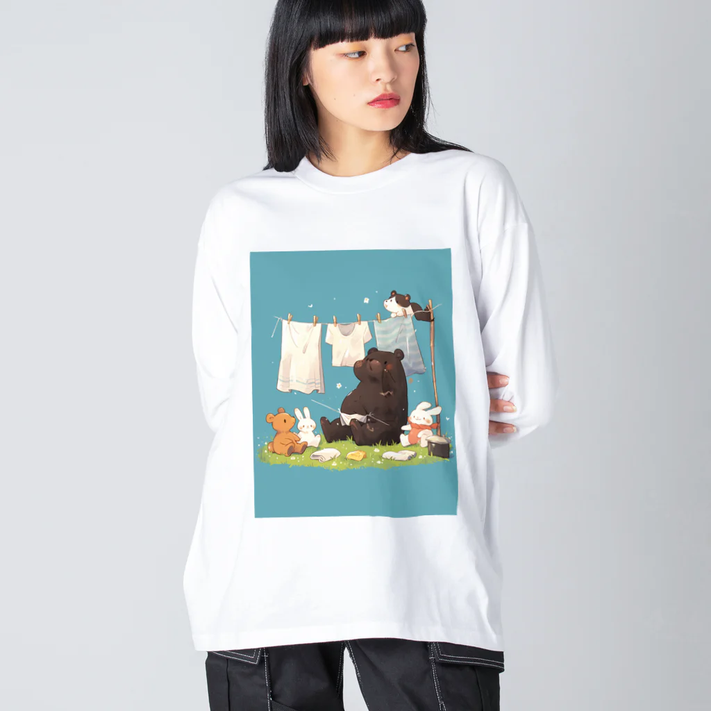 AQUAMETAVERSEの洗濯日和　なでしこ1478 Big Long Sleeve T-Shirt