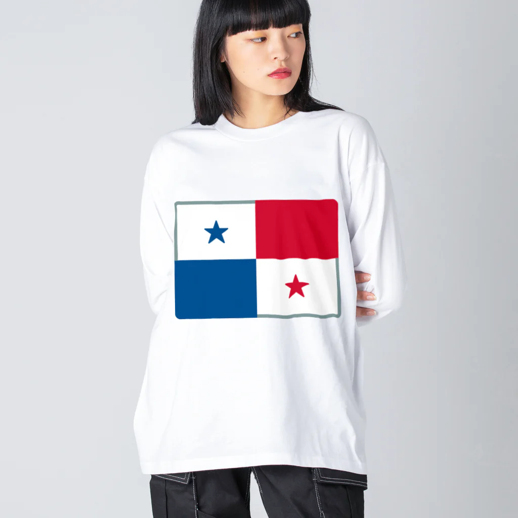 お絵かき屋さんのパナマの国旗 ビッグシルエットロングスリーブTシャツ