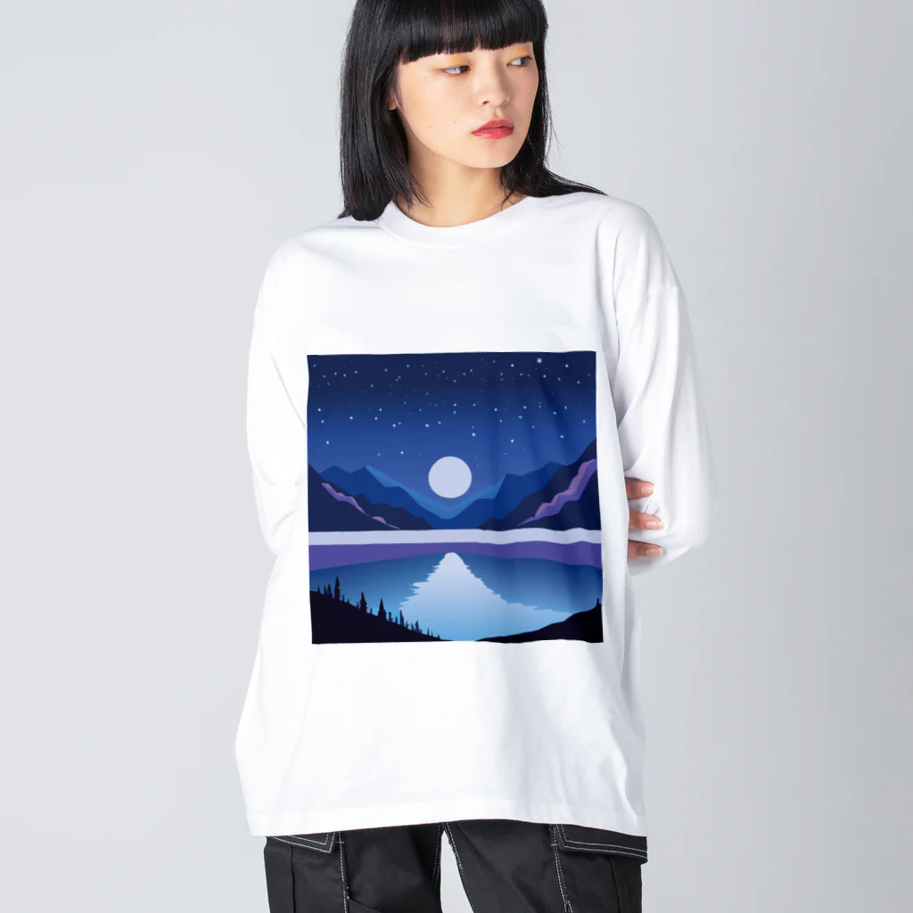 Ske’s gallery for youのMidnight Lake ビッグシルエットロングスリーブTシャツ